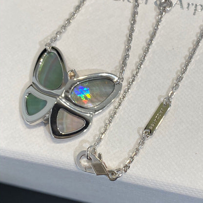 Miro LARGE BUTTERFLY SILVER PENDANT DIAMOND NECKLACE