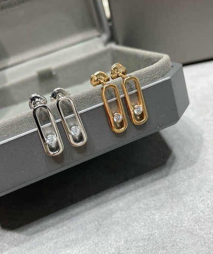 [Miro ] MOVE UNO SMALL 1 DIAMOND EARRINGS