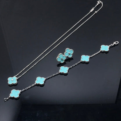 Miro CLOVER 1 DIAMOND BLUE SKY SILVER EARRINGS
