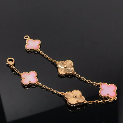 [Miro ]New  CLOVER 5 MOTIFS  PINK MOP BRACELET COLLECTION