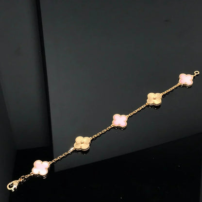 [Miro ]New  CLOVER 5 MOTIFS  PINK MOP BRACELET COLLECTION