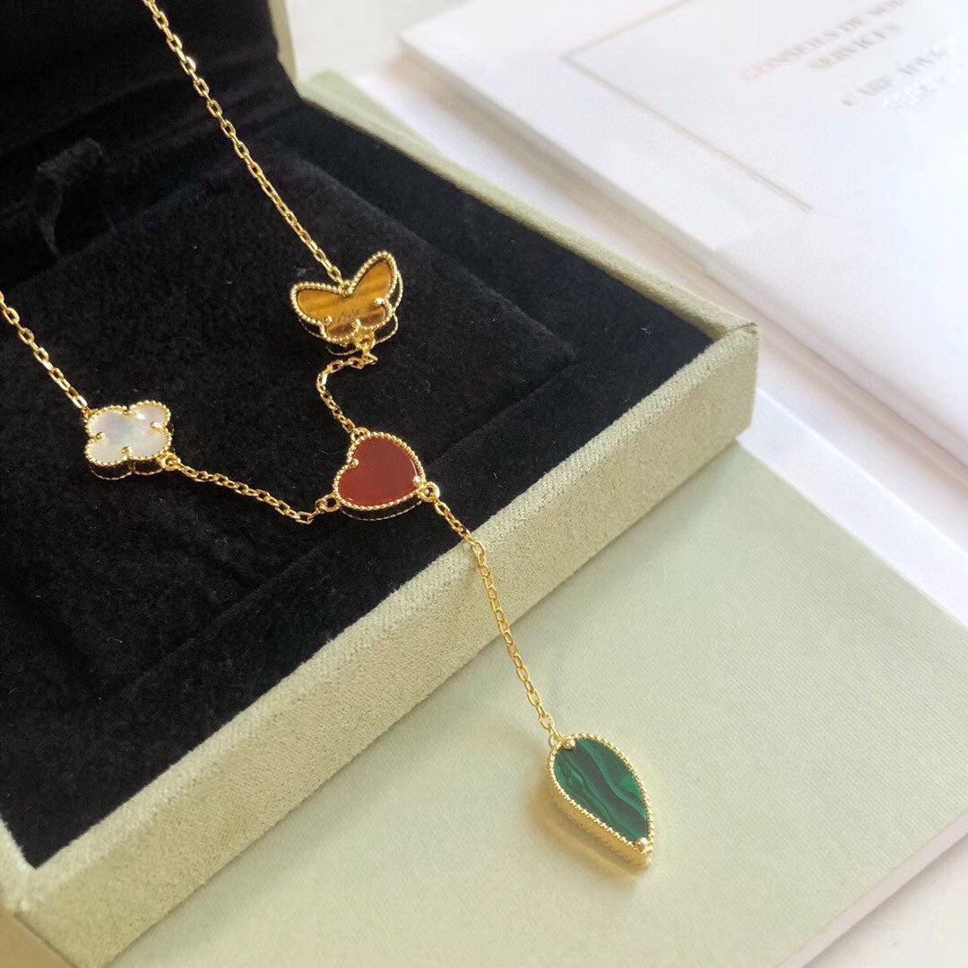 Miro LUCKY SPRING 4 MOTIFS ROSE GOLD NECKLACE