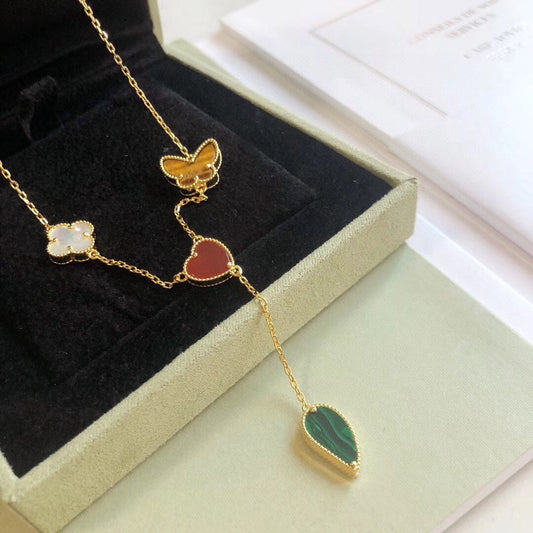 Miro LUCKY SPRING 4 MOTIFS ROSE GOLD NECKLACE