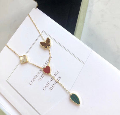 Miro LUCKY SPRING 4 MOTIFS ROSE GOLD NECKLACE
