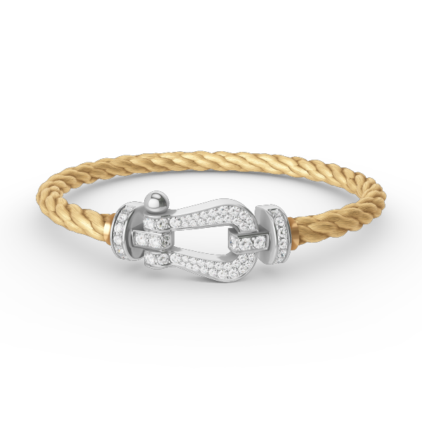 Miro FORCE LARGE HORSESHOE FULL DIAMOND BRACELET SILVER