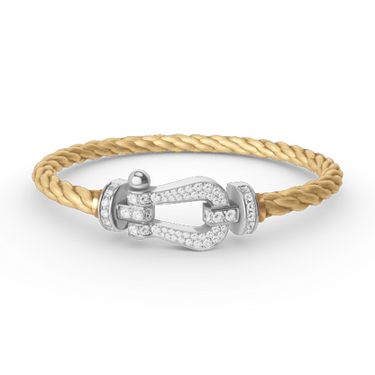 Miro FORCE LARGE HORSESHOE FULL DIAMOND BRACELET SILVER