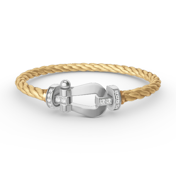 Miro FORCE LARGE HORSESHOE HALF DIAMOND BRACELET SILVER