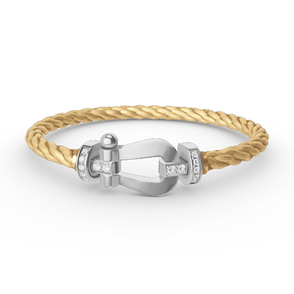Miro FORCE LARGE HORSESHOE HALF DIAMOND BRACELET SILVER