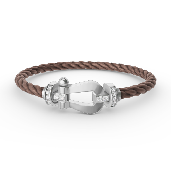 Miro FORCE LARGE HORSESHOE HALF DIAMOND BRACELET SILVER