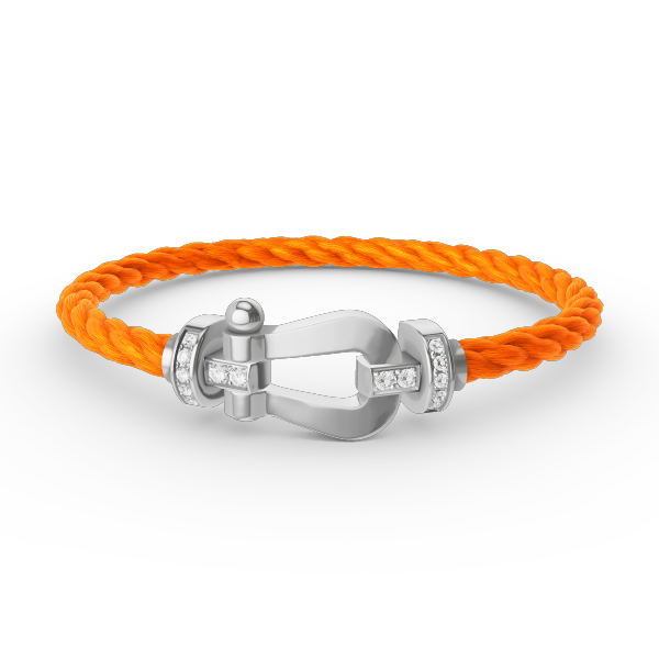 Miro FORCE LARGE HORSESHOE HALF DIAMOND BRACELET SILVER