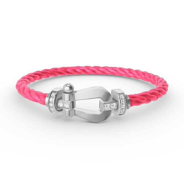 Miro FORCE LARGE HORSESHOE HALF DIAMOND BRACELET SILVER