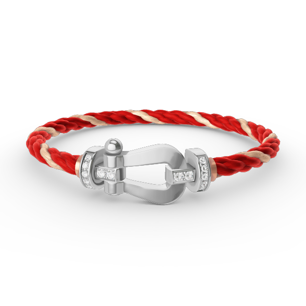 Miro FORCE LARGE HORSESHOE HALF DIAMOND BRACELET SILVER