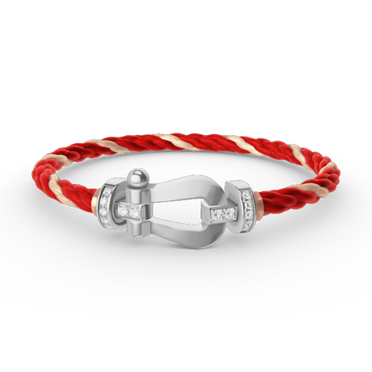 Miro FORCE LARGE HORSESHOE HALF DIAMOND BRACELET SILVER