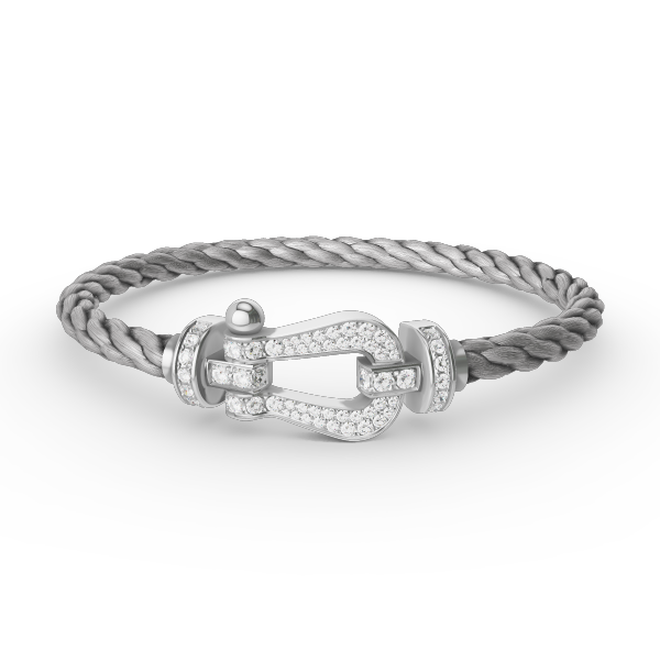 Miro FORCE LARGE HORSESHOE FULL DIAMOND BRACELET SILVER