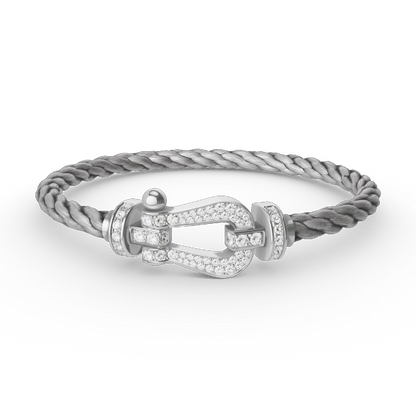 Miro FORCE LARGE HORSESHOE FULL DIAMOND BRACELET SILVER