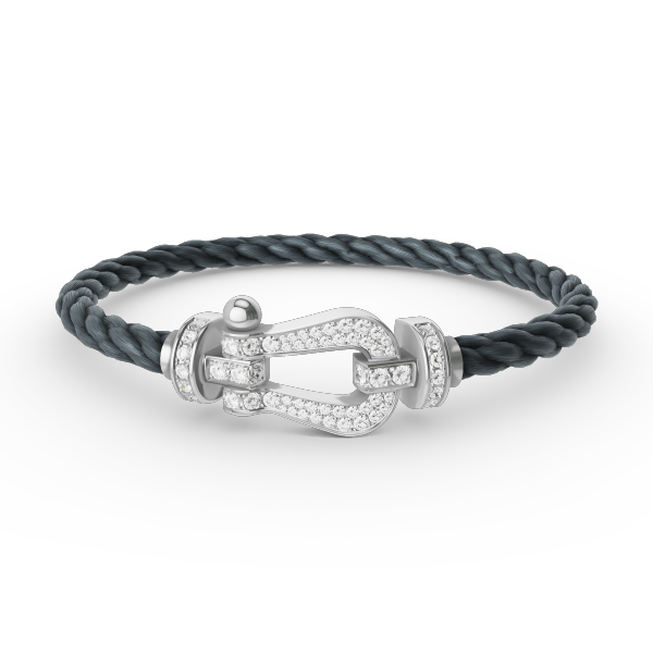 Miro FORCE LARGE HORSESHOE FULL DIAMOND BRACELET SILVER