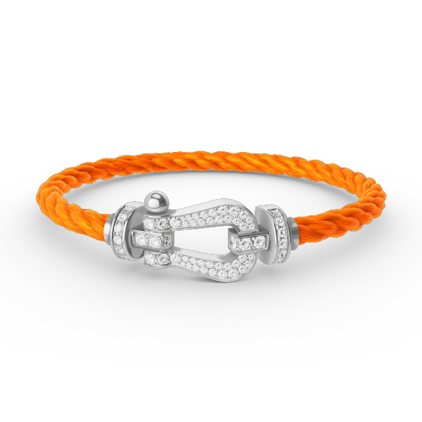 Miro FORCE LARGE HORSESHOE FULL DIAMOND BRACELET SILVER