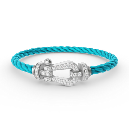 Miro FORCE LARGE HORSESHOE FULL DIAMOND BRACELET SILVER