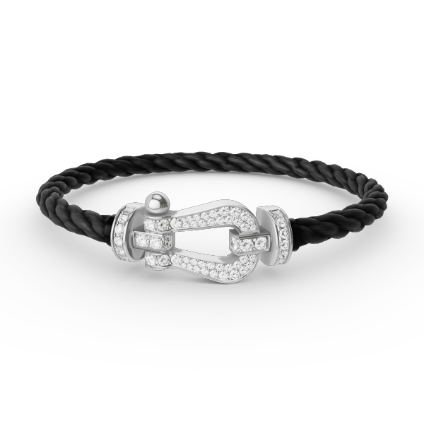 Miro FORCE LARGE HORSESHOE FULL DIAMOND BRACELET SILVER