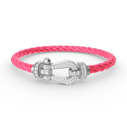 Miro FORCE LARGE HORSESHOE FULL DIAMOND BRACELET SILVER