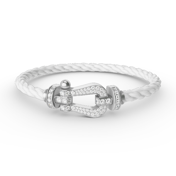 Miro FORCE LARGE HORSESHOE FULL DIAMOND BRACELET SILVER