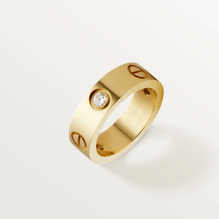 Miro LOVE RING 5.5MM 3 DIAMONDS PINK GOLD