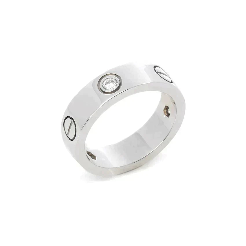 Miro LOVE RING 5.5MM 3 DIAMONDS SILVER