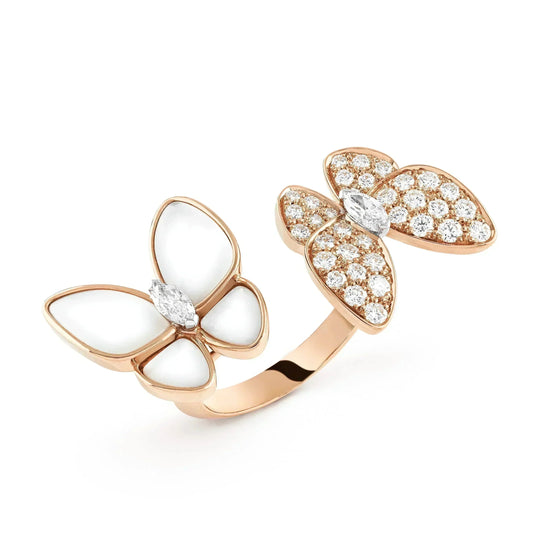 Miro TWIN BUTTERFLY DIAMOND MOP RING